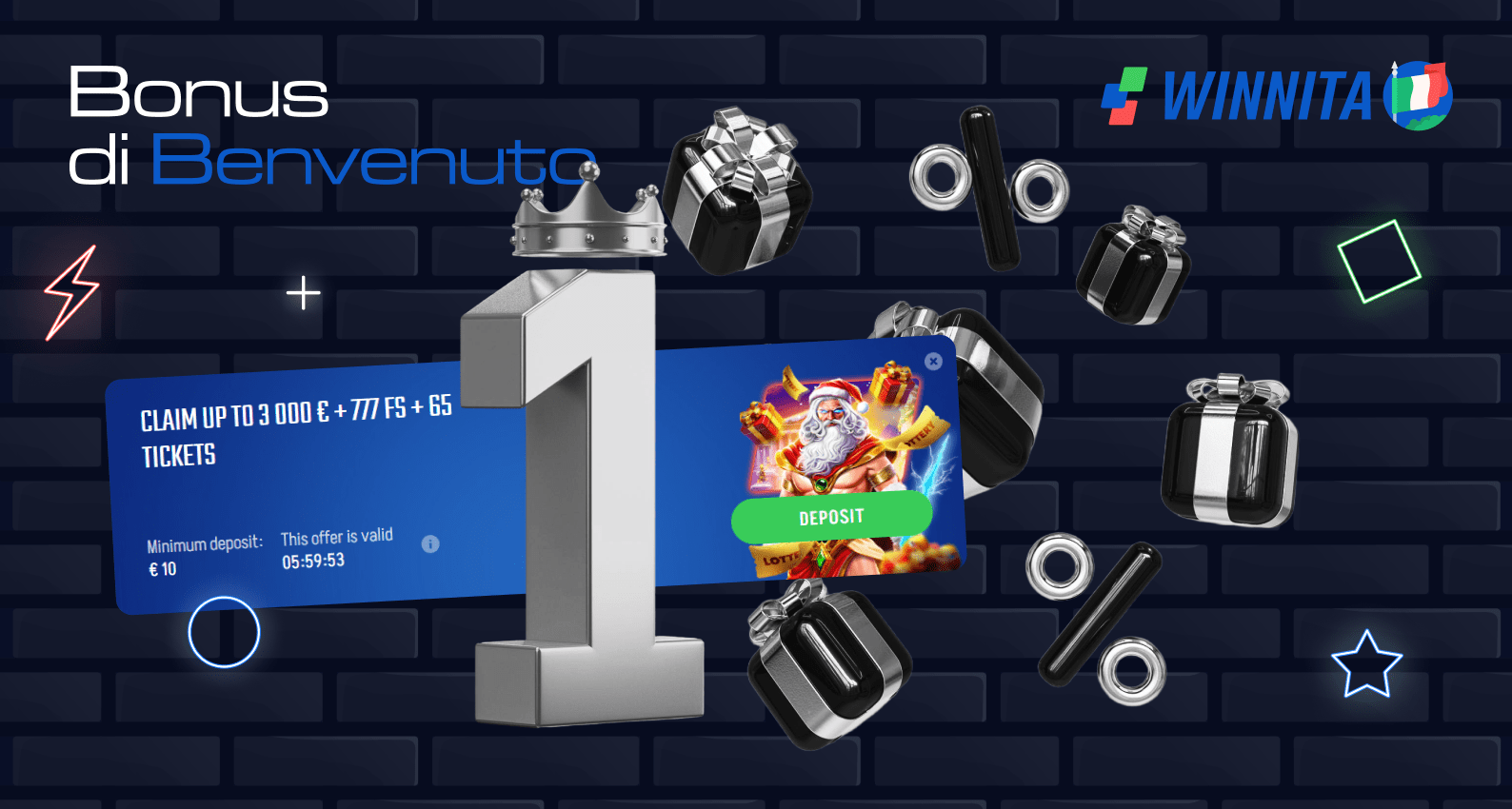 Effettua il tuo primo deposito e ricevi una ricompensa a Winnita