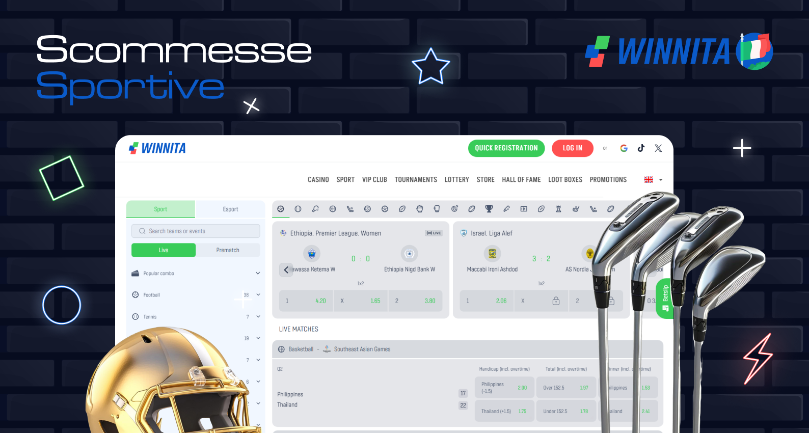 Il bookmaker Winnita offre scommesse sportive